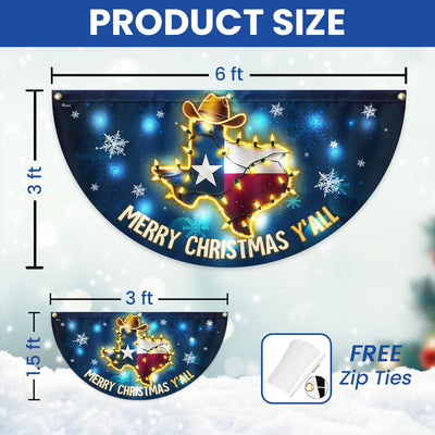 Texas Merry Christmas Y'all Solar LED Fan Flag