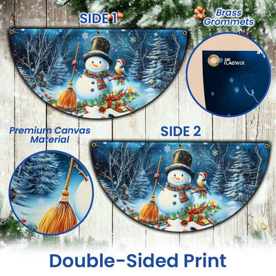Snowman Let It Snow Christmas Non-Pleated Fan Flag