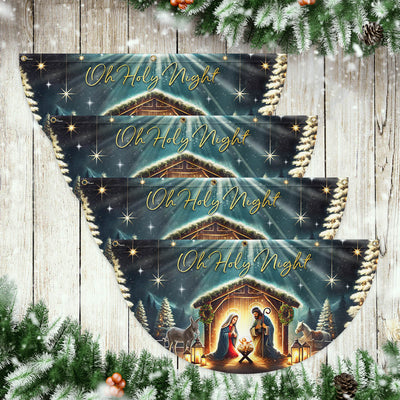 Christmas Nativity Of Jesus Christ Holy Night Non-Pleated Fan Flag  3-Day Shipping