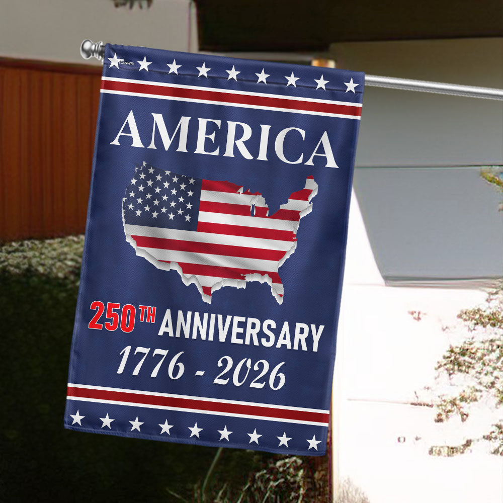 Flagwix American Flag - 250th Anniversary Semiquincentennial America Map Flag