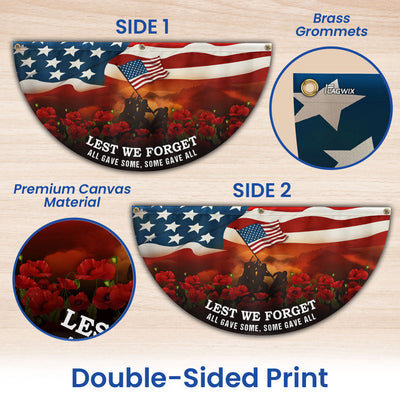 Lest We Forget Memorial Day U.S. Veteran Non-Pleated Fan Flag