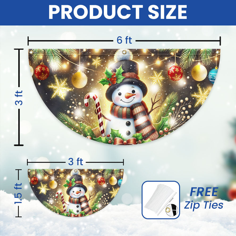Snowman Christmas Winter Festive Holidays Solar Led Fan Flag