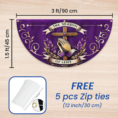 The Season Of Lent Easter Non-Pleated Fan Flag