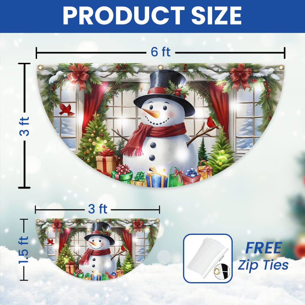 Snowman Merry Christmas Solar Led Fan Flag
