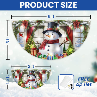 Snowman Merry Christmas Solar Led Fan Flag