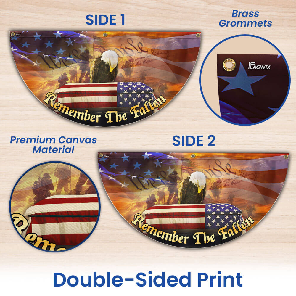 Veterans Day Flag Remember the Fallen Honoring All Who Served Non-Pleated Fan Flag 3-Day Shipping