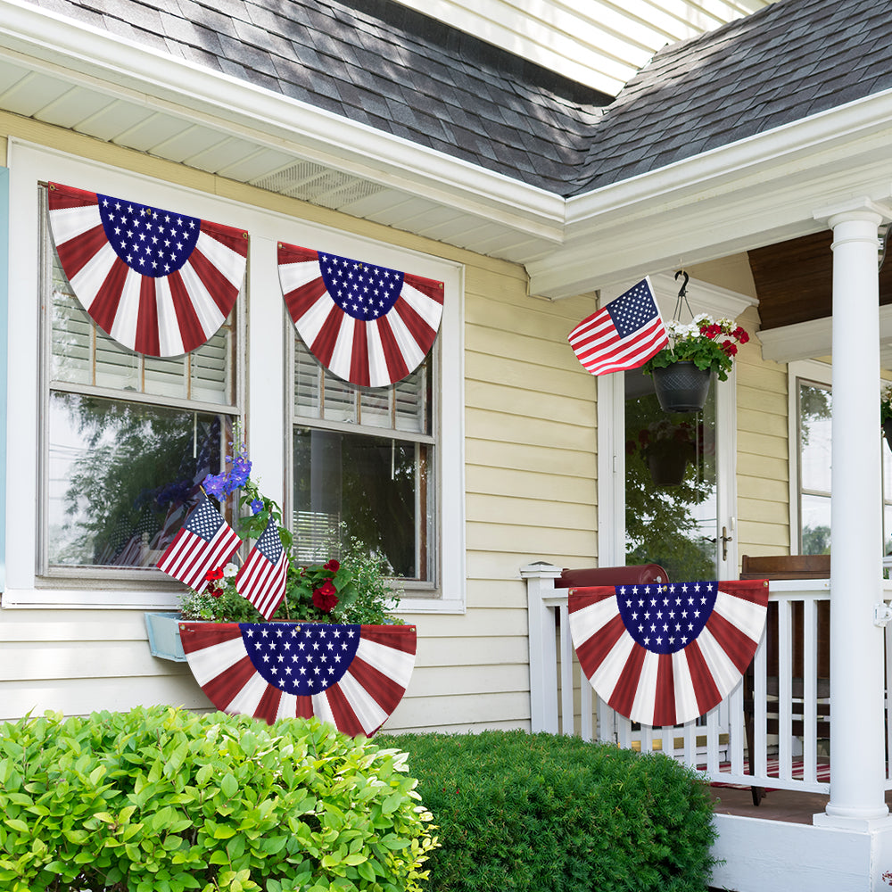 Flagwix American Flag - Patriotic American Non-Pleated Fan Flag