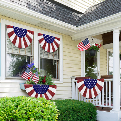 Flagwix American Flag - Patriotic American Non-Pleated Fan Flag