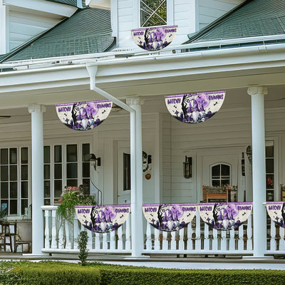 Halloween Witchy Gnomes Non-Pleated Fan Flag