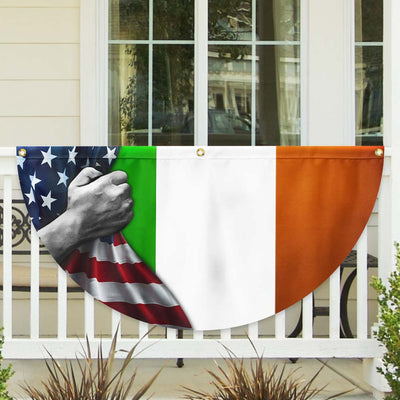Irish American St Patrick's Day Non-Pleated Fan Flag