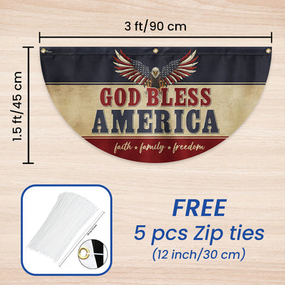 God Bless America Faith Family Freedom Non-Pleated Fan Flag
