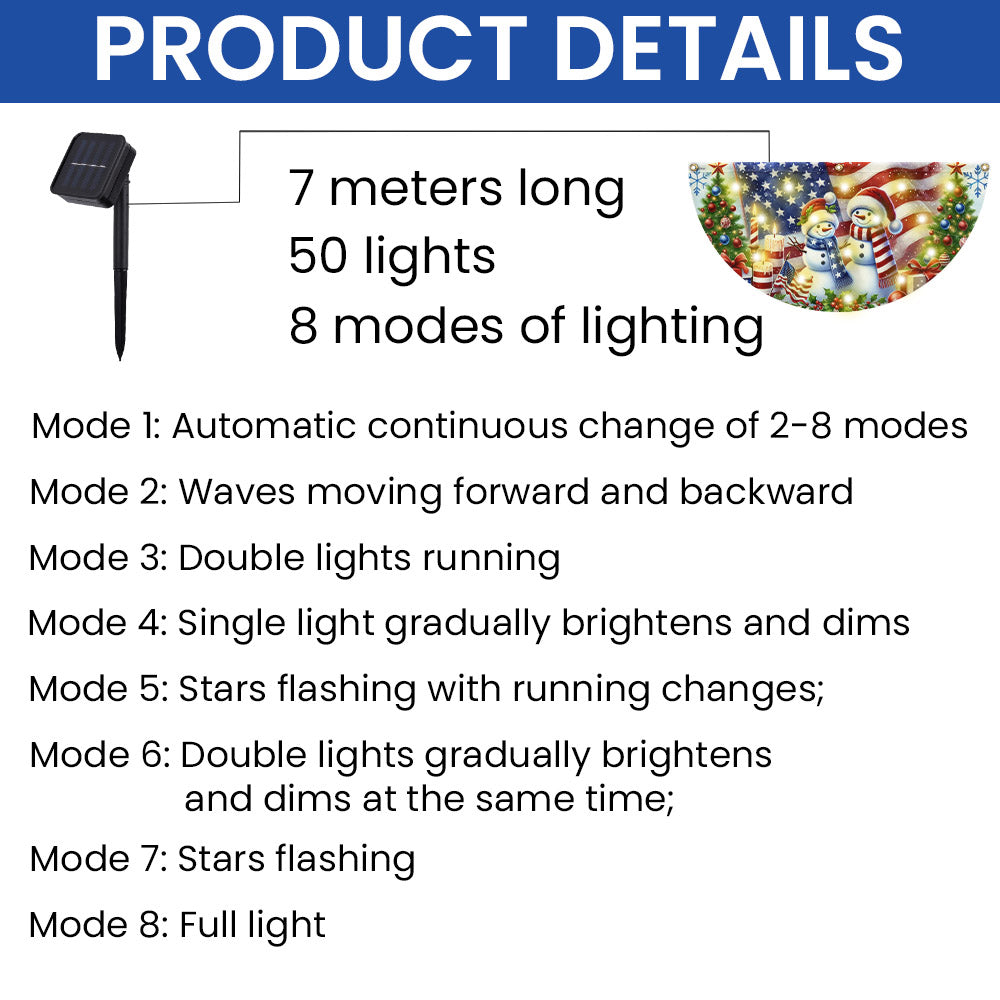 Snowman Merry Christmas American Solar LED Fan Flag
