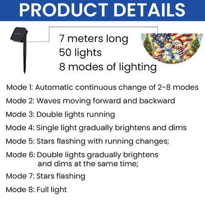 Snowman Merry Christmas American Solar LED Fan Flag
