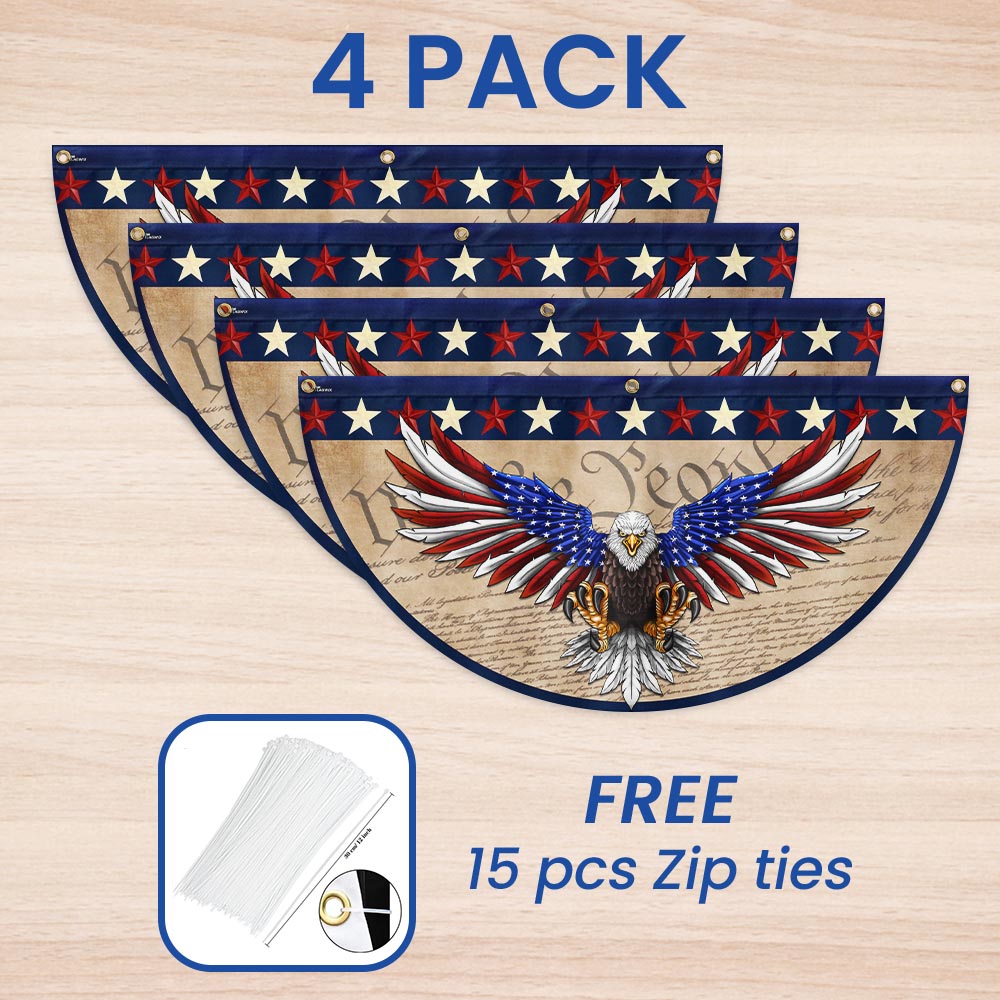 Flagwix American Flag - We The People Patriotic Eagle Non-Pleated Fan Flag