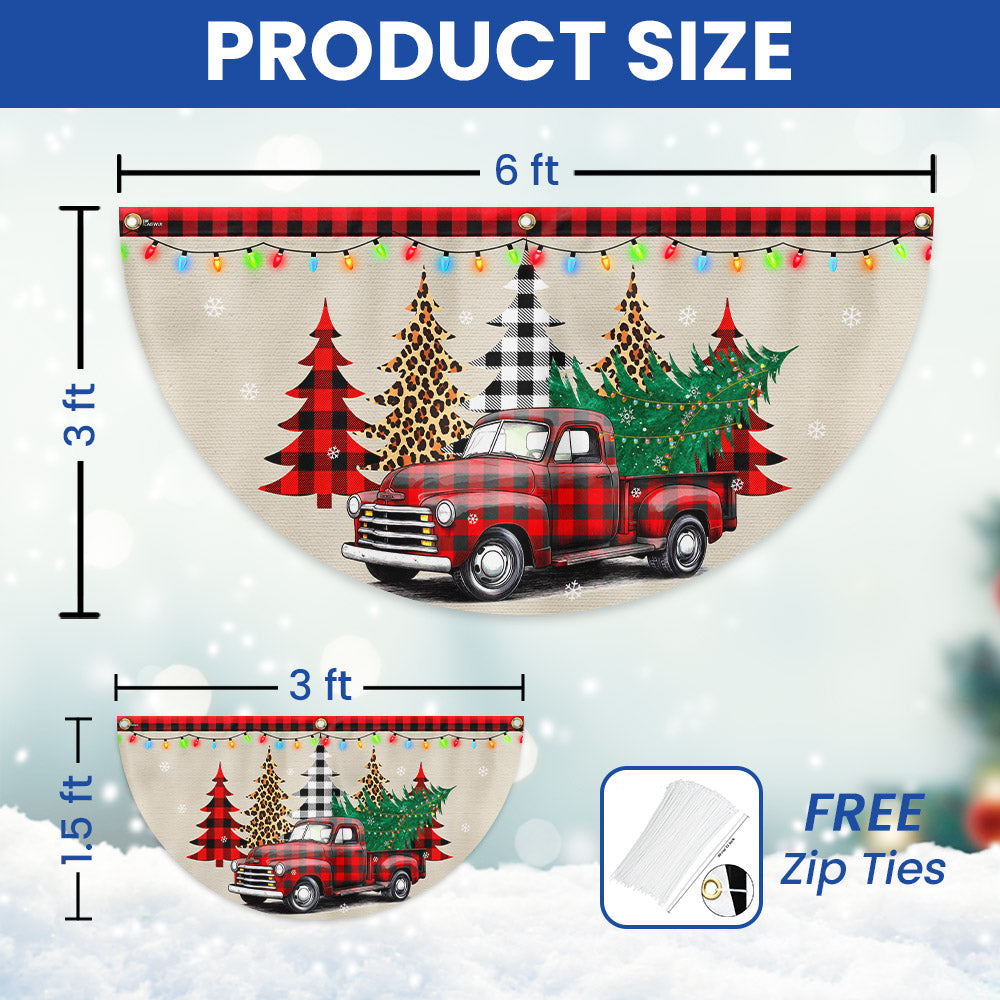Christmas It's The Most Wonderful Time Of The Year Pickup Truck Non-Pleated Fan Flag