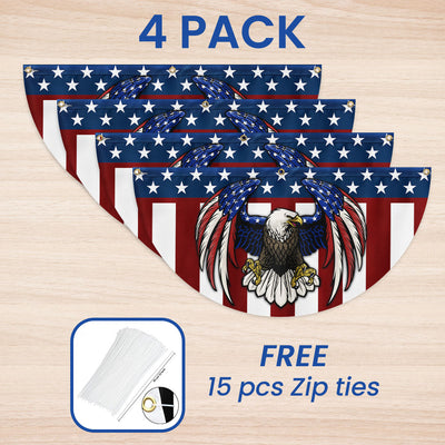 American Bald Eagle Patriotic Non-Pleated Fan Flag