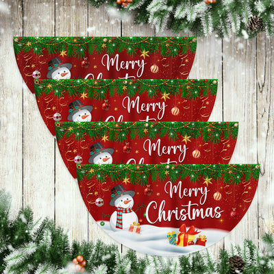 Merry Christmas Snowman Non-Pleated Fan Flag