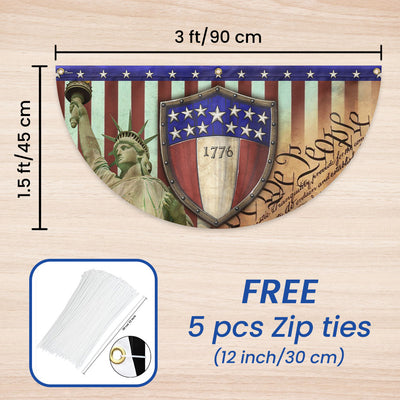 Flagwix American Flag - 1776 We The People Patriotic Non-Pleated Fan Flag