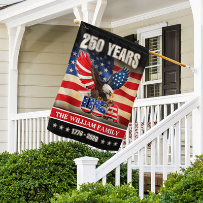 Custom Name American 1776 2026 Flag, Personalized 250 Years Eagle USA Flag