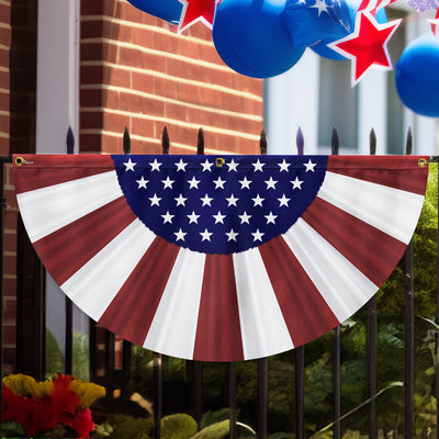 Flagwix American Flag - Patriotic American Non-Pleated Fan Flag
