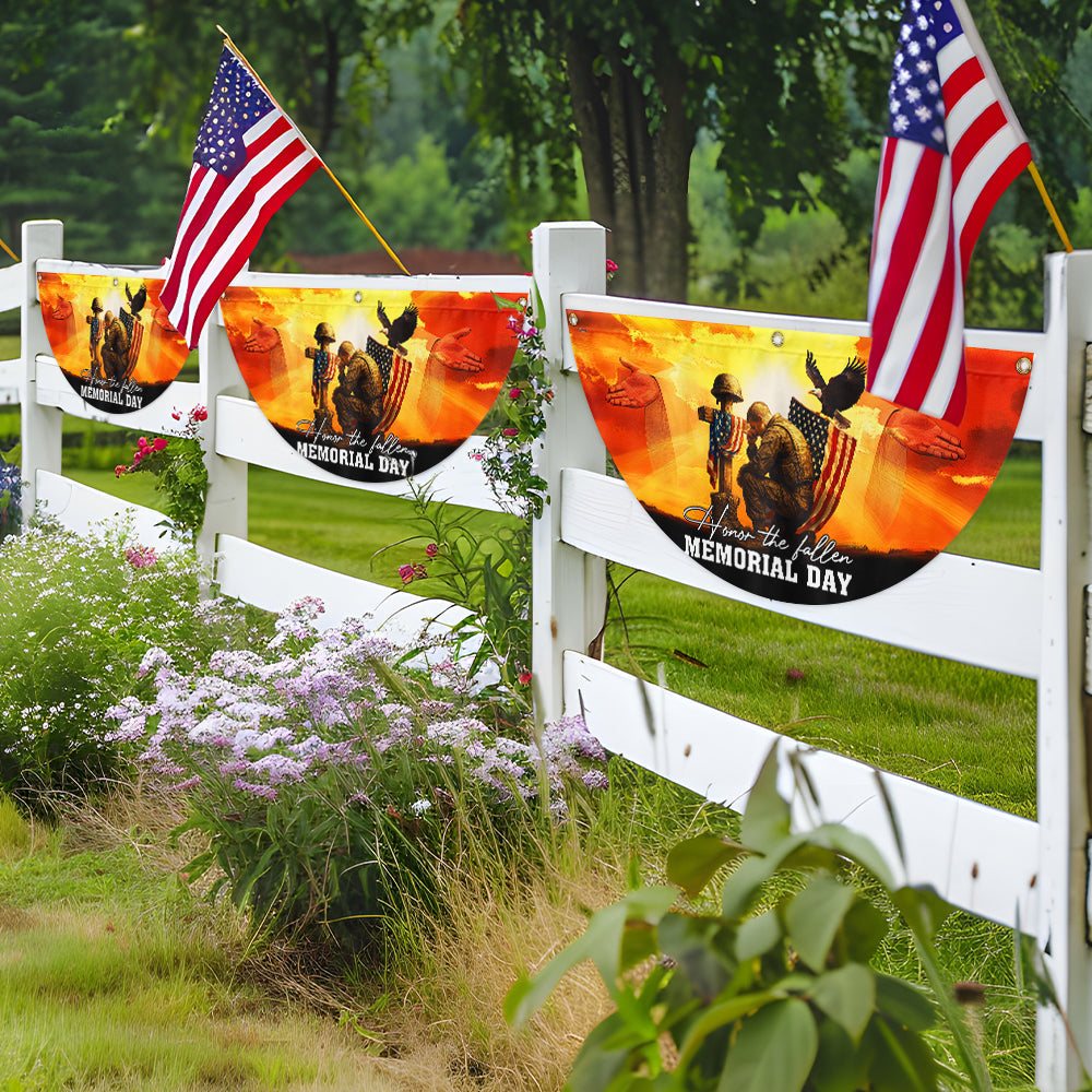 Honor The Fallen Memorial Day Non-Pleated Fan Flag