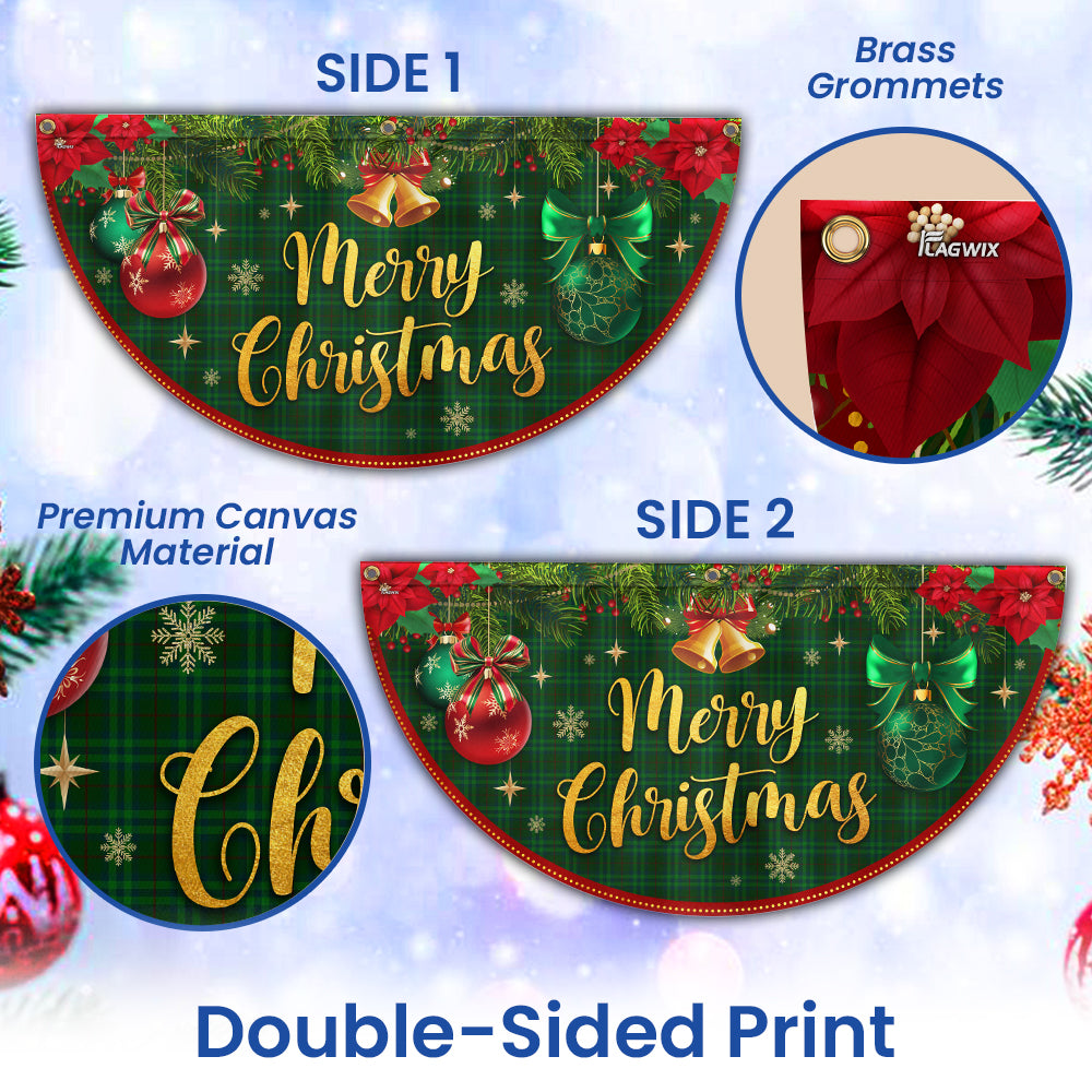 Merry Christmas Winter Holiday Decorations Non-Pleated Fan Flag