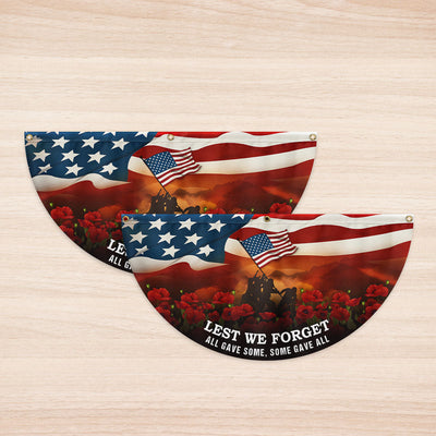 Lest We Forget Memorial Day U.S. Veteran Non-Pleated Fan Flag