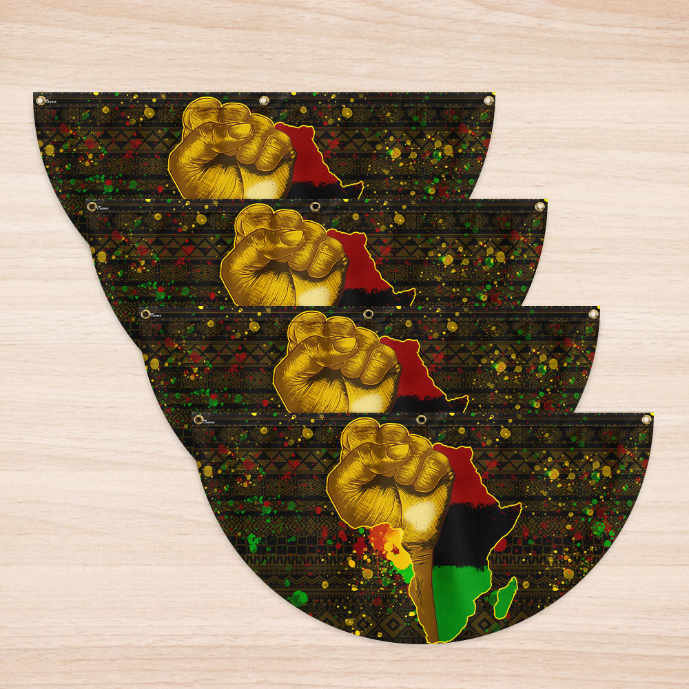 Proud African American Non-Pleated Fan Flag