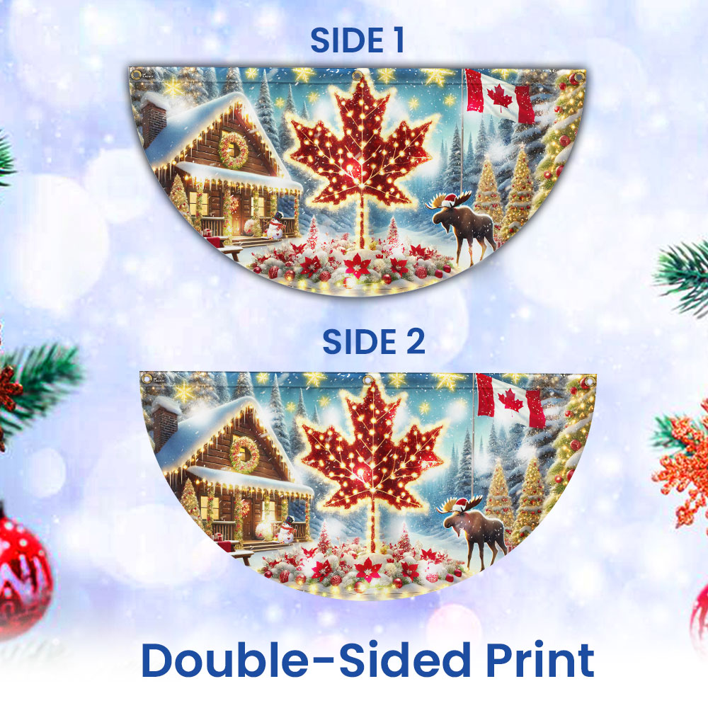 Canada Christmas Moose Holiday Xmas Canadian Solar Led Fan Flag