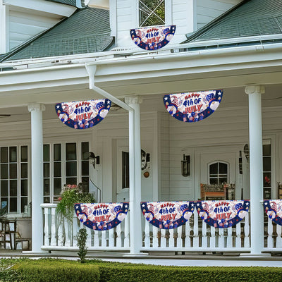 Flagwix American Flag - Happy 4th Of july Independence Day Gnomes Non-Pleated Fan Flag