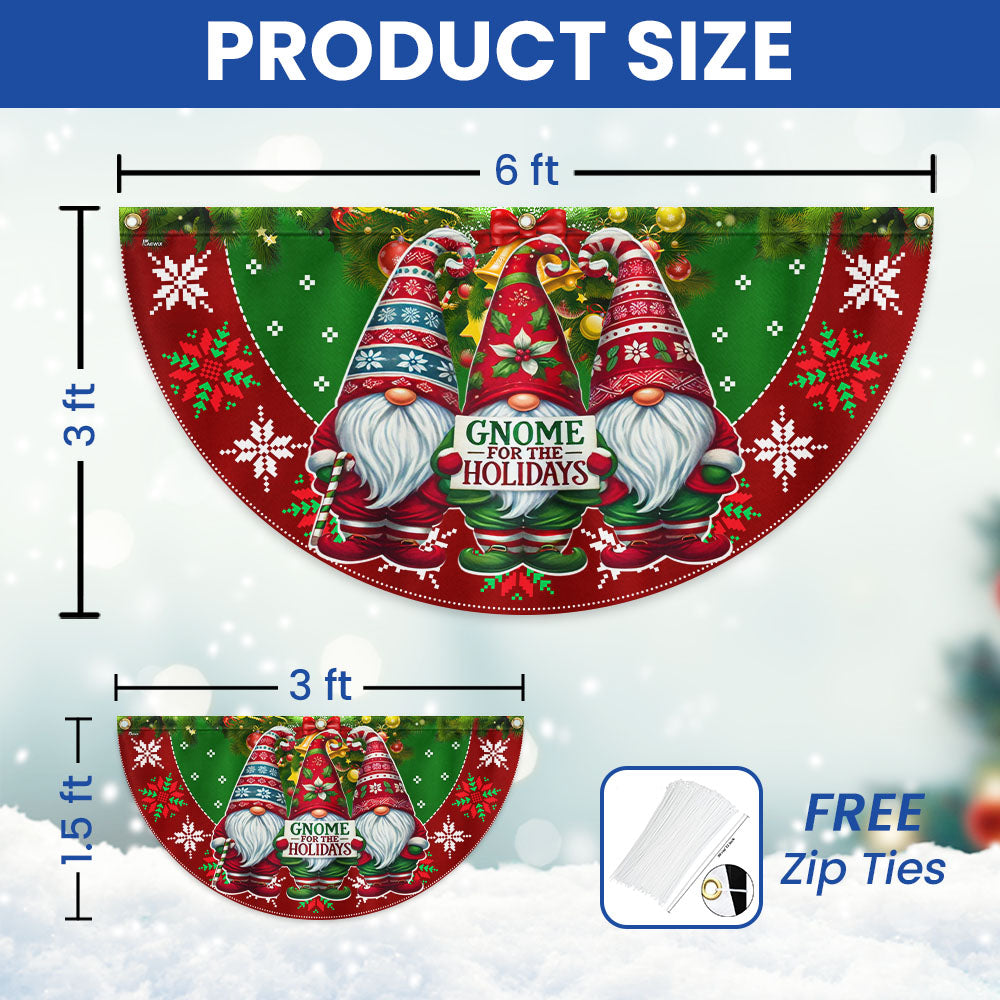 Gnomes Christmas Gnome For The Holidays Non-Pleated Fan Flag