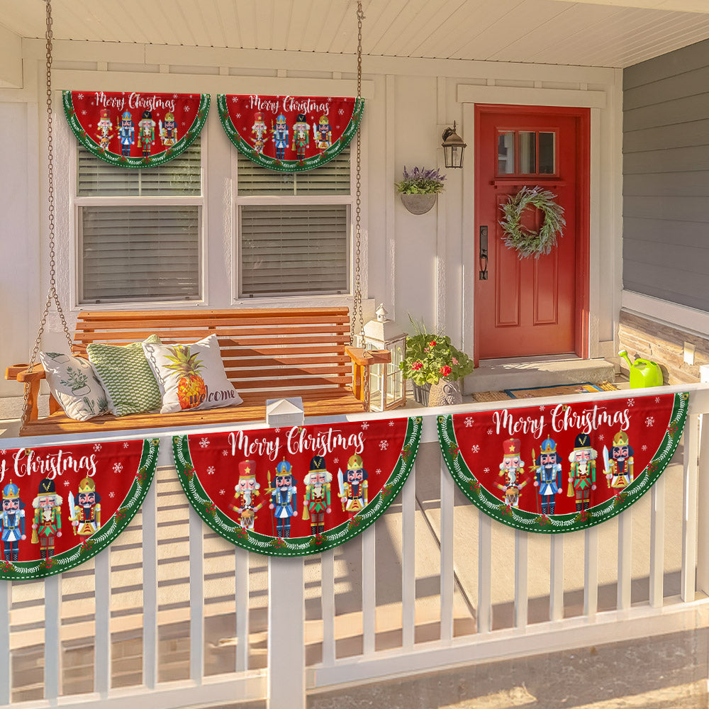 Nutcracker Merry Christmas Non-Pleated Fan Flag