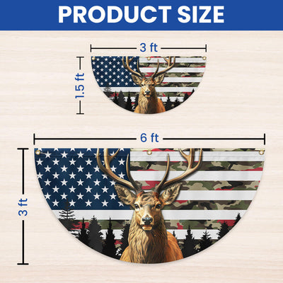 Deer Hunting American Flag Non-pleated Fan Flag