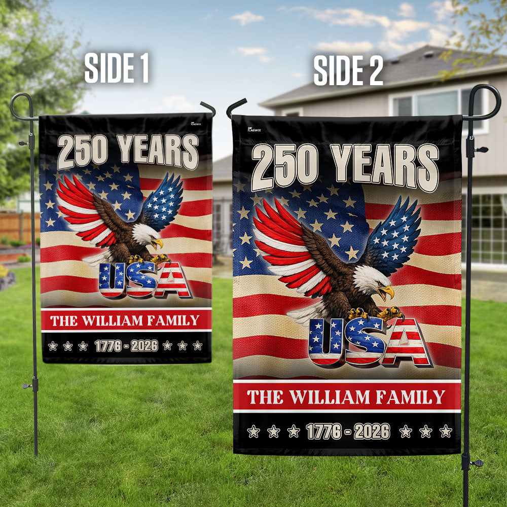 Custom Name American 1776 2026 Flag, Personalized 250 Years Eagle USA Flag