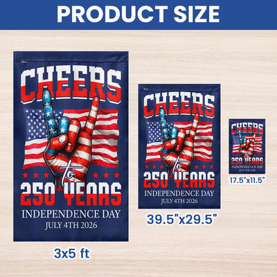 Flagwix American Flag - Cheers To America 250th Anniversary Canvas Flag