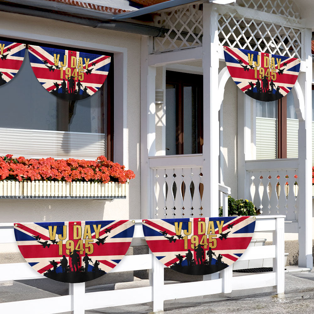 VJ Day Victory Over Japan UK Non-Pleated Fan Flag