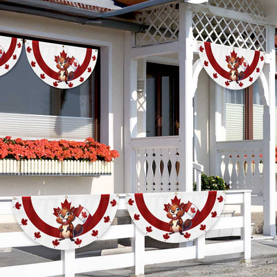 Happy Canada Day Beaver 1st Of july Non-Pleated Fan Flag