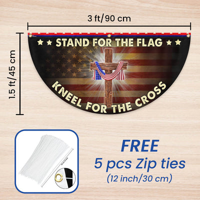 Stand For The Flag Kneel For The Cross Patriotic Non-pleated Fan Flag