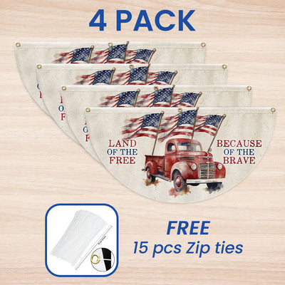 Land Of The Free Because Of The Brave 4th Of july Non-Pleated Fan Flag