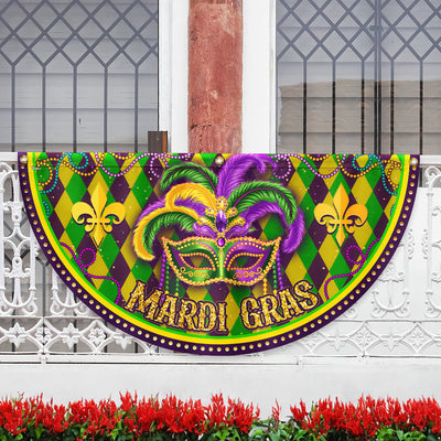 Mardi Gras Non-Pleated Fan Flag, Trending Party Vibes in 2026