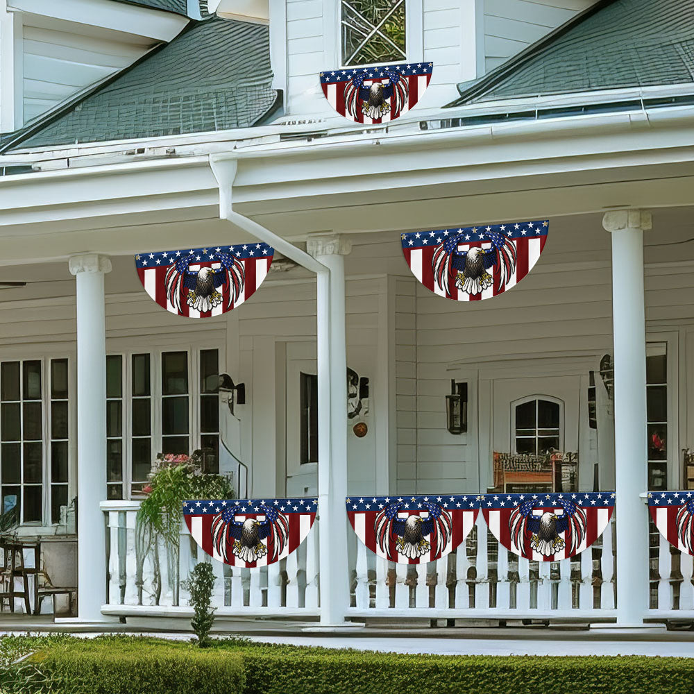 American Bald Eagle Patriotic Non-Pleated Fan Flag
