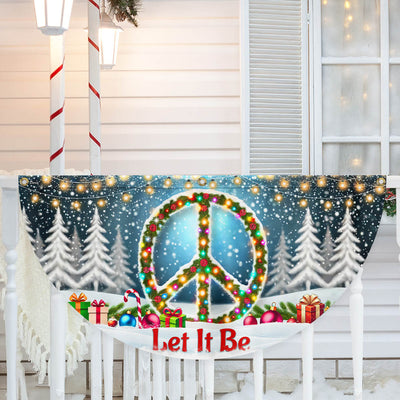 Hippie Christmas Let It be Non-Pleated Fan Flag