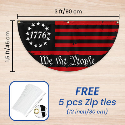 Flagwix American Flag - 1776 We The People 2nd Amendment Non-Pleated Fan Flag