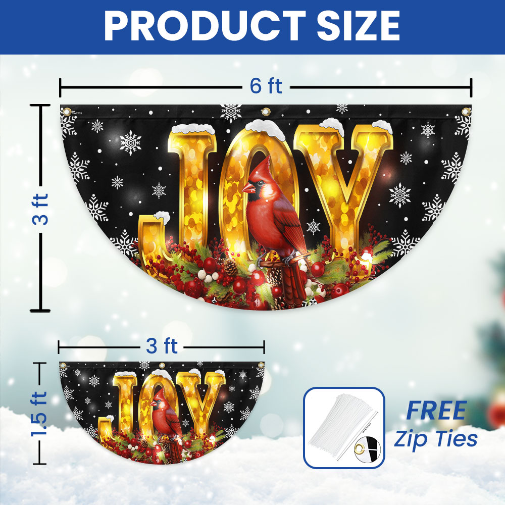 Cardinal Christmas Joy To The World Solar Led Fan Flag
