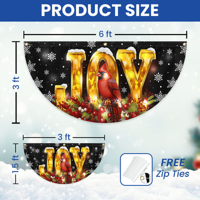 Cardinal Christmas Joy To The World Solar Led Fan Flag