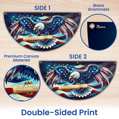 Patriotic Eagle We The People Non-Pleated Fan Flag