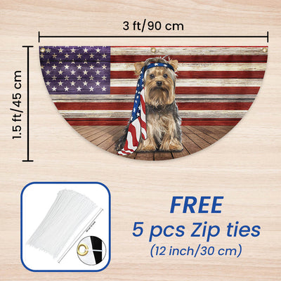 Yorkshire Terrier Dog Flag Charming Dog Wrapped in Glory Non-Pleated Fan Flag