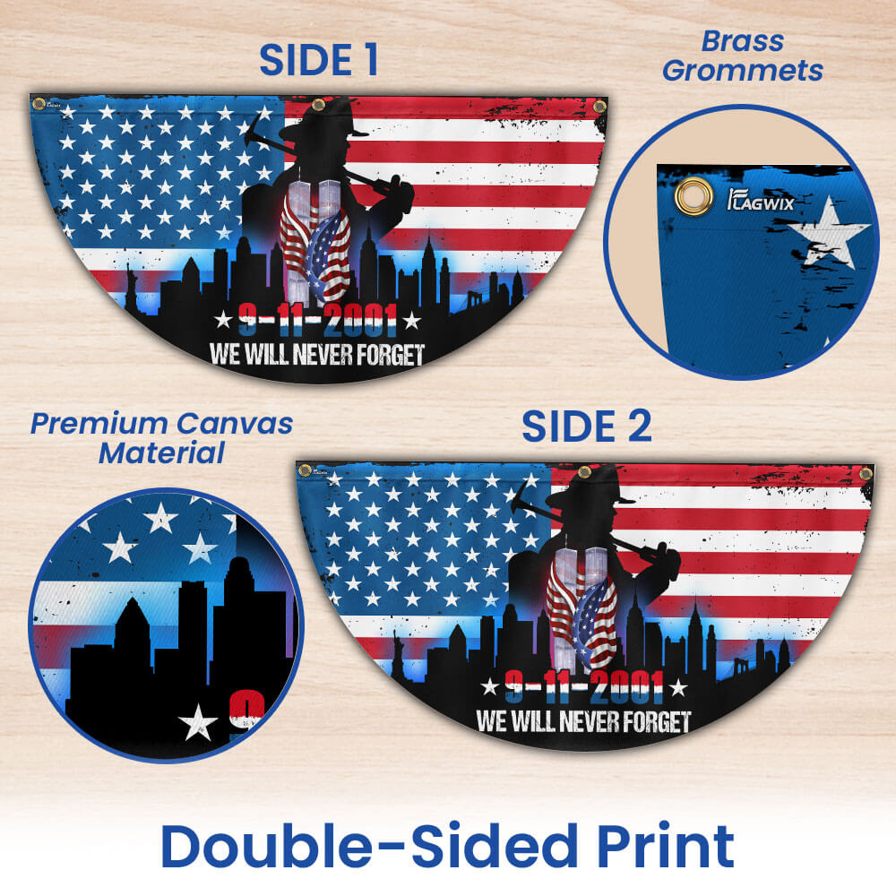 Patriot Day We Will Never Forget 911 American Non-Pleated Fan Flag