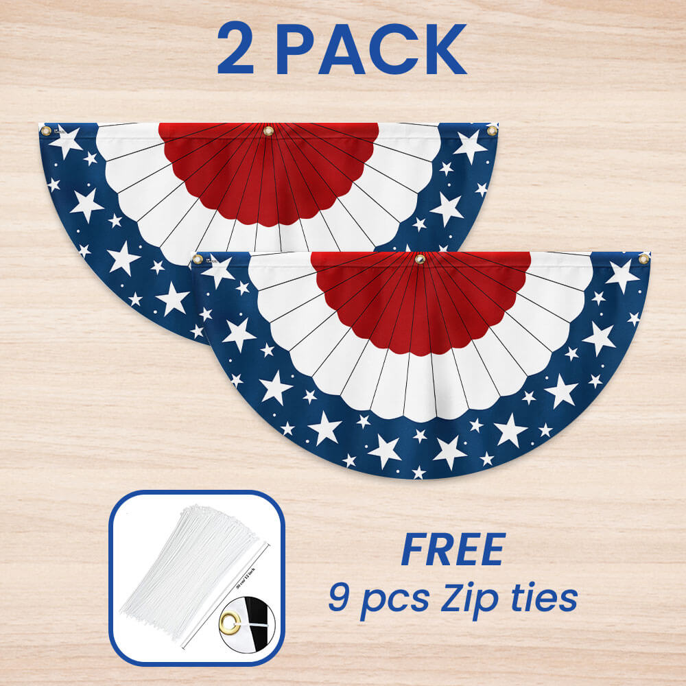 Flagwix American Flag - Patriotic Non-Pleated Fan Flag