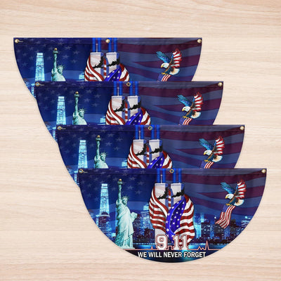 911 Patriot Day Flag 9/11 September 11 Never Forget Non-Pleated Fan Flag
